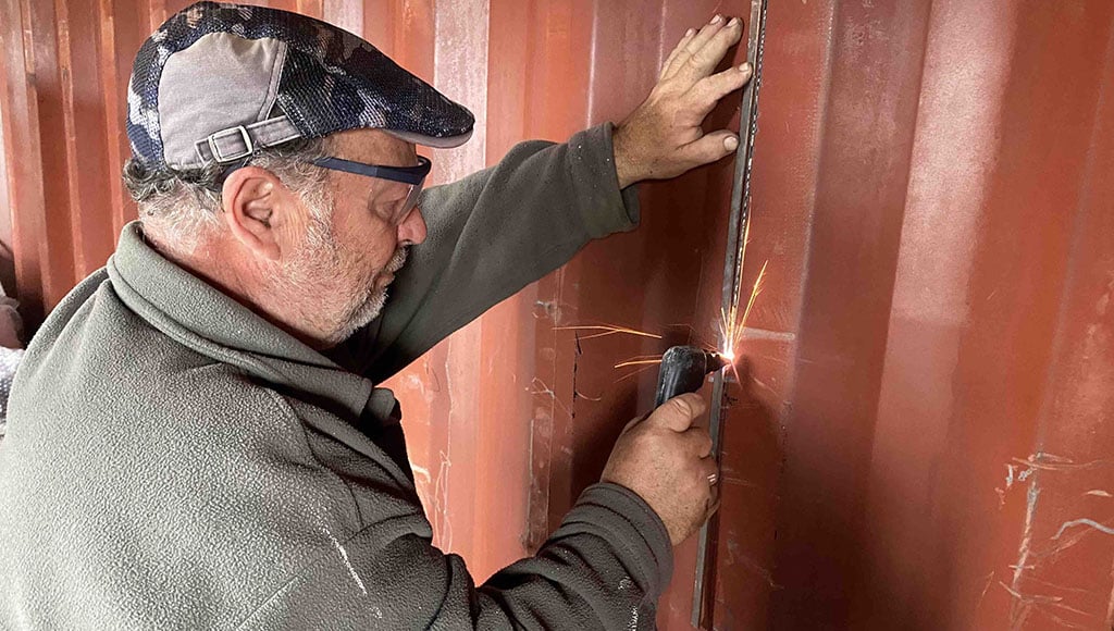 That just about cuts it: Niels plasma cutting…like a knife through frozen butter