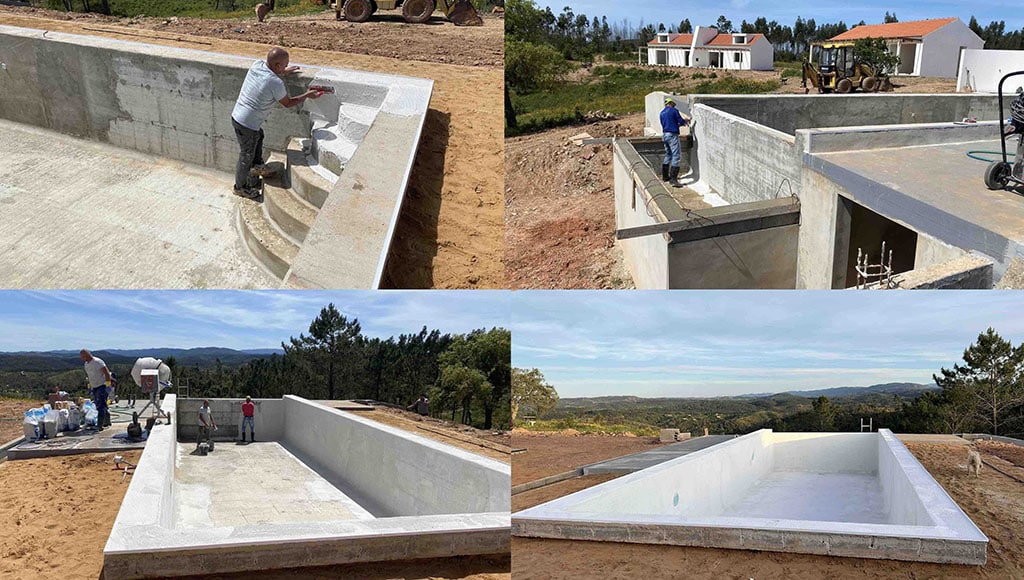 Phases of the pool: applying a preparatory layer before the final finish