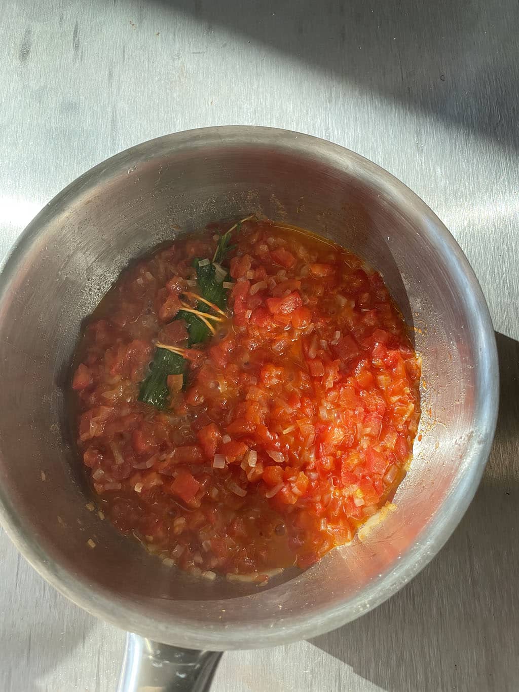 Tomato sauce in the making