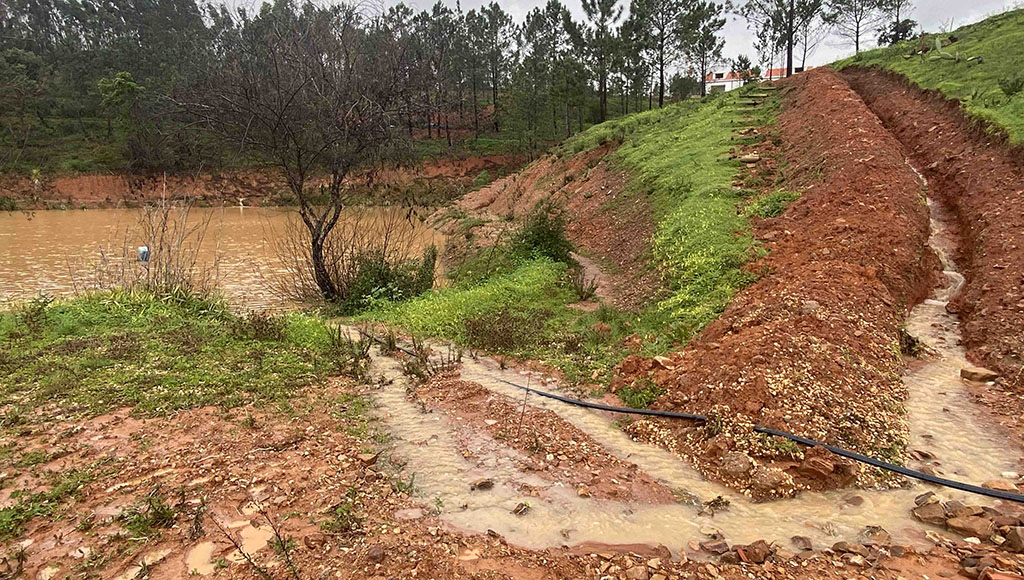 The new trench which was heading straight for a lot of electronics before it was diverted