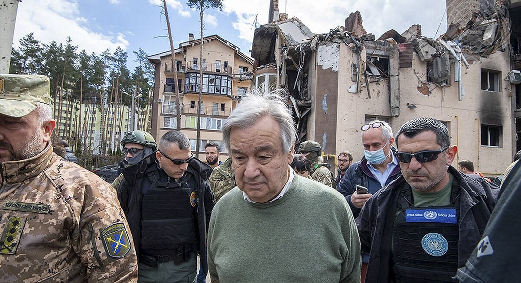 Guterres sees Ukraine devastation