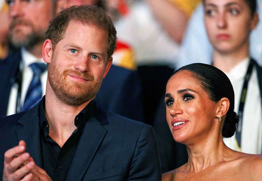 Britain's Prince Harry, Duke of Sussex (L) and Meghan, Duchess of Sussex attend the closing ceremony of the 6th Invictus Games, in Duesseldorf, Germany, 16 September 2023. EPA/Christopher Neundorf