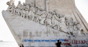 Lisbon’s iconic Discoveries monument “defaced in English”