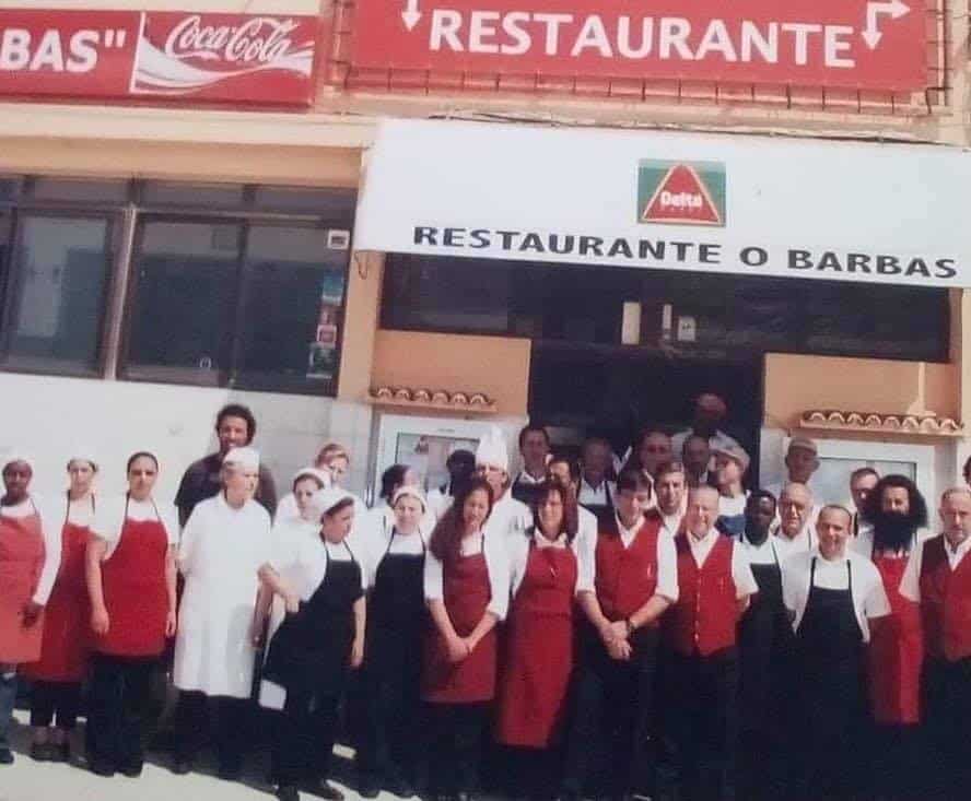 An old photo of staff from one of the eateries that has been in business along the coast for over 30 years, O Barbas. Image: O Barbas Facebook