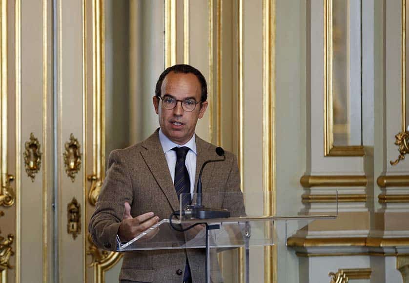 Culture minister Pedro Adão e Silva during the launch of the Portugal Contemporary Art Guide app in Lisbon on November 2