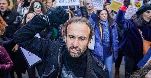 André Pestana, the coordinator of S.T.O.P leading protests which distrupted the school year through 2022/ 2023. Image: HUGO DELGADO/LUSA
