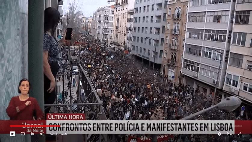 protest in Lisbon