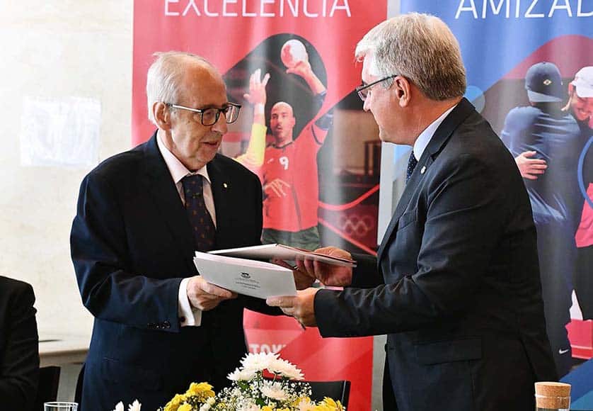 President of the Olympic Committee of Portugal, Manuel Constantino (left), and VRSA Mayor, Álvaro Araújo (right)|From left to right: Manuel Constantino, Ana Cabecinha and Álvaro Araújo