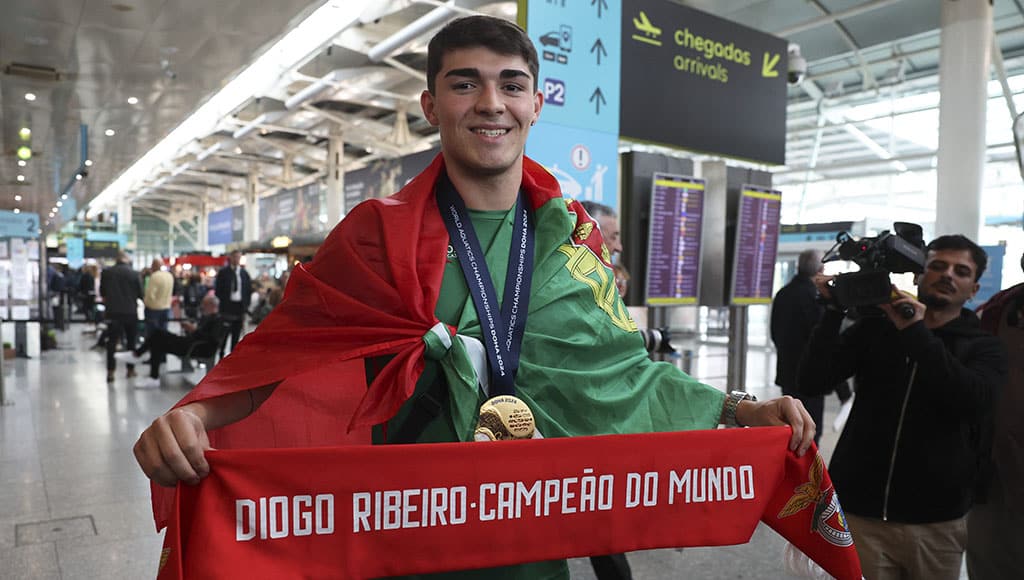 Diogo Ribeiro after arriving at Humberto Delgado airport in Lisbon on February 19