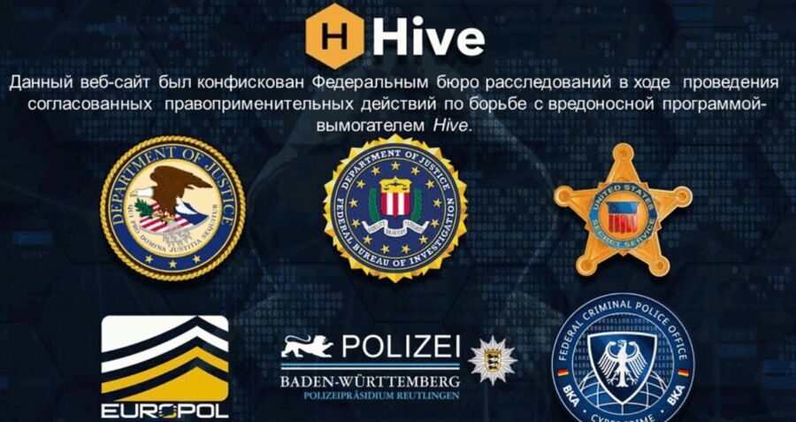screengrab captured by CNN shows a website hosted by Hive Ransomware seized by the FBI