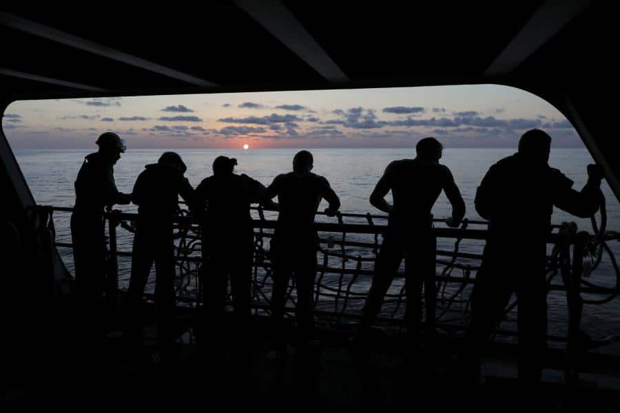man on a ship
