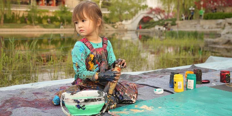 Five-year-old artist auctions paintings for charity