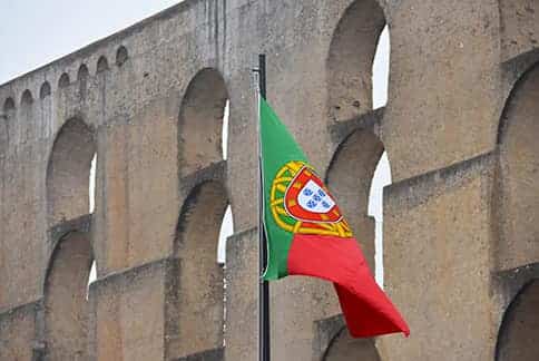 Back in place: the Portuguese national flag reinstated this morning