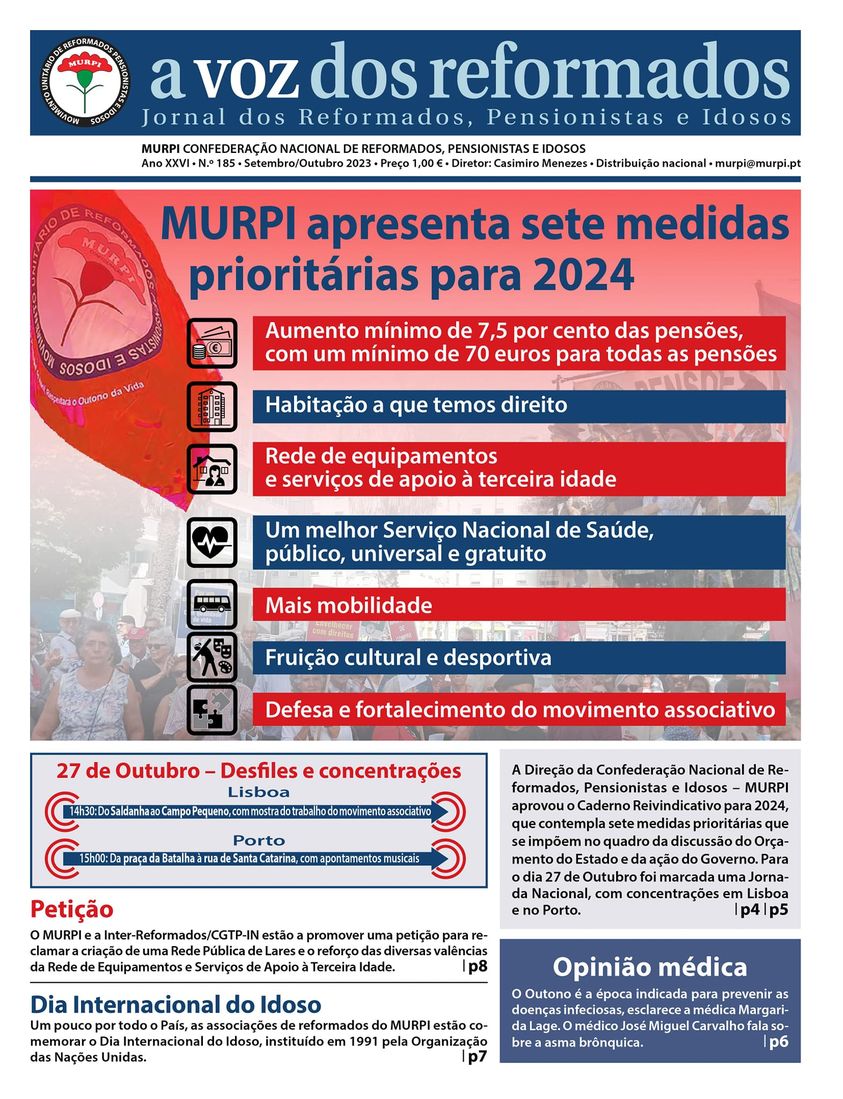 poster of Pensioners demonstration in Lisbon against rising cost of living