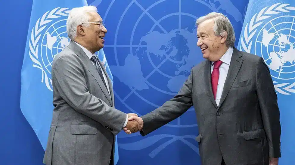 UN photo of Portugal's PM (left) with António Guterres. Image taken by Eskinder Debebe