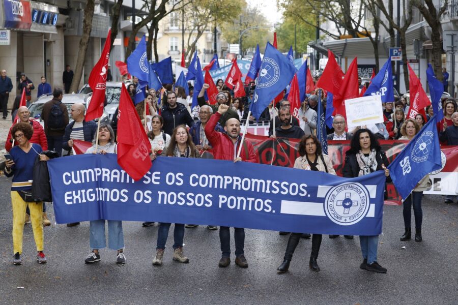 Nurses on strike in central Portugal