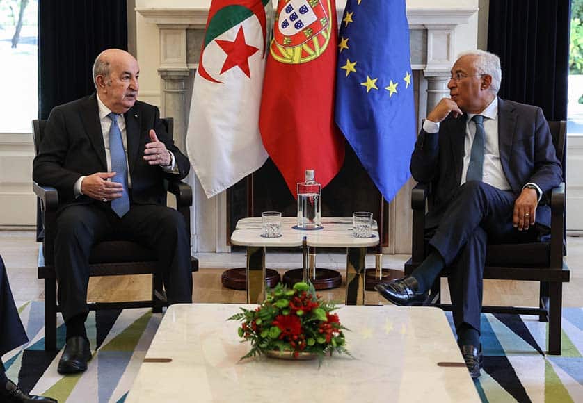 Today's meeting between Algeria's head of State (left) and Portugal's PM
