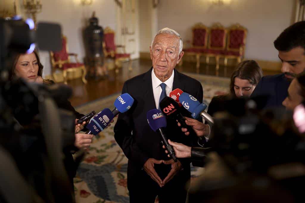 Image of President Marcelo facing media: Filipe Amorim/ Lusa