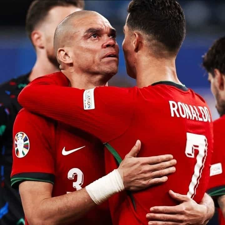Pepe (left) very emotional with Cristiano Ronaldo. Image: Facebook