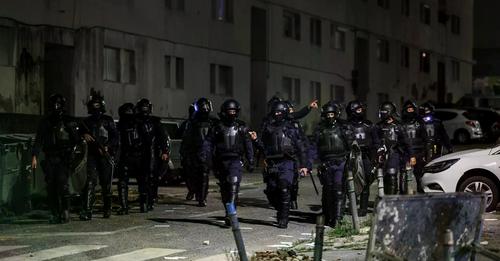 A scene from the nights of rioting and vandalism in various parts of Lisbon last week