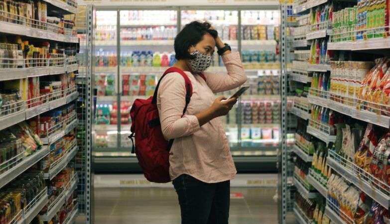 Person in supermarket