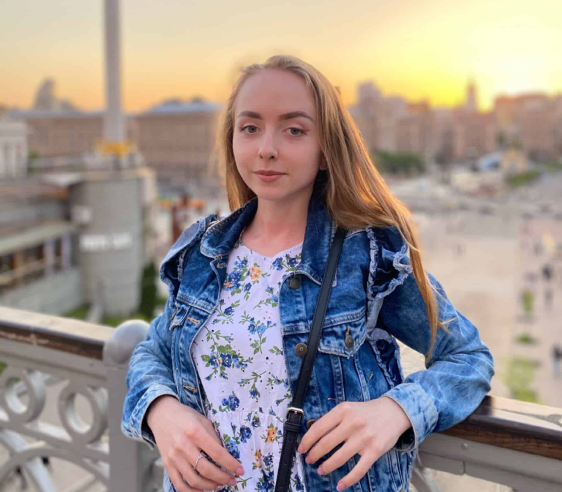 A happy Olha Oltarzhevsk before the war