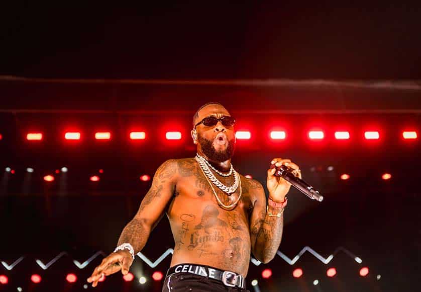 Burna Boy performing in Praia da Rocha on the first day of Afro Nation – Photo: Afro Nation 2023 / Final Version