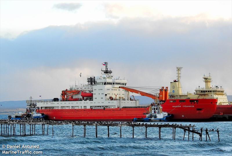 Akademik Tryoshniko is listed on marine traffic tracking sites as an icebreaker. Image: Daniel Antunez/ marinetraffic.com