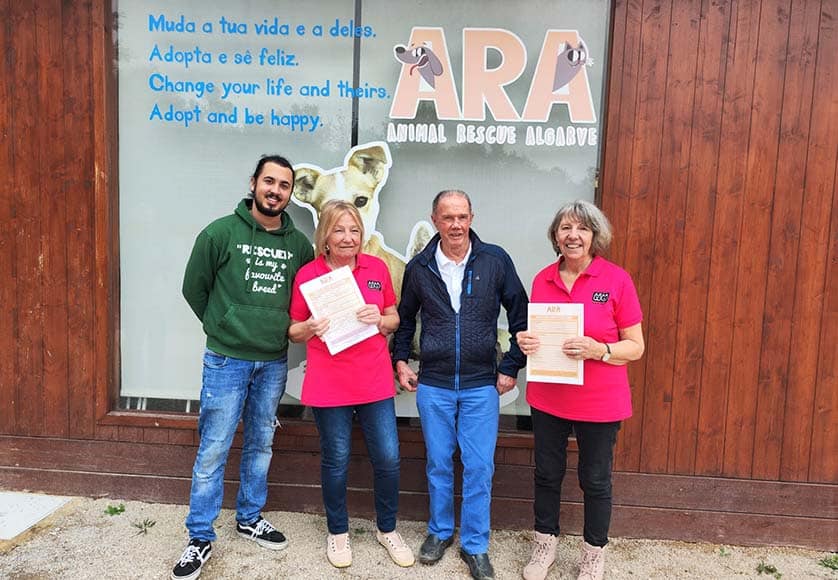 ARA-APAA sign up, from left: João Ferreira (ARA), Anita Wight (APAA), Sid Richardson (ARA) and Jenny Clarke (APAA)|ARA ‘Cabanita’ in Loulé