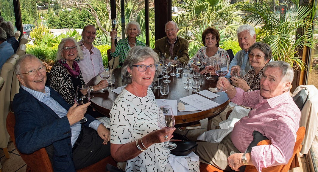 Members enjoying the lunch|Seventy-year-old port - Jo Doyle (AWS), chef Jonny Pratt, Iain Doyle (AWS) and head barman, David Moura|Mário Tiago Cardoso from Quinta da Sequeira