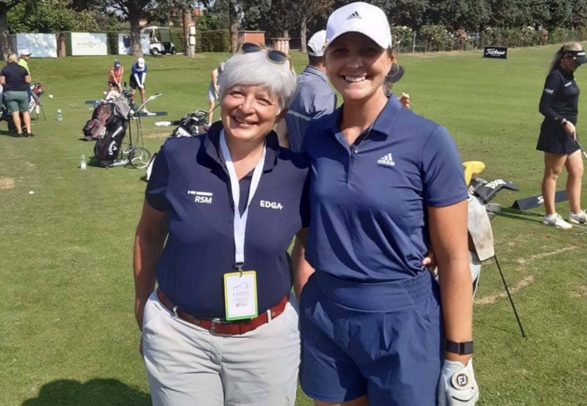 Alessandra with Swedish golfer Linnea Ström|Alessandra (pictured centre)