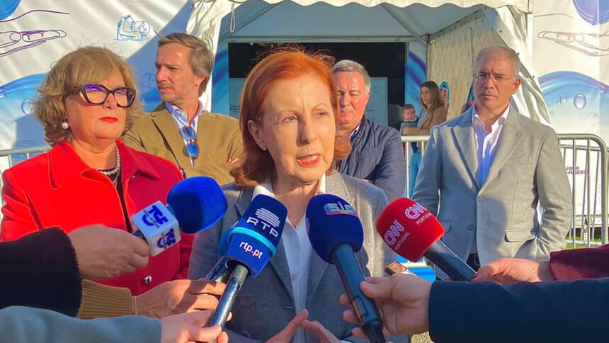 Minister for Environment and Energy, Maria de Graça Carvalho, in Faro today: Image - Bruno Filipe Pires/ Open Media