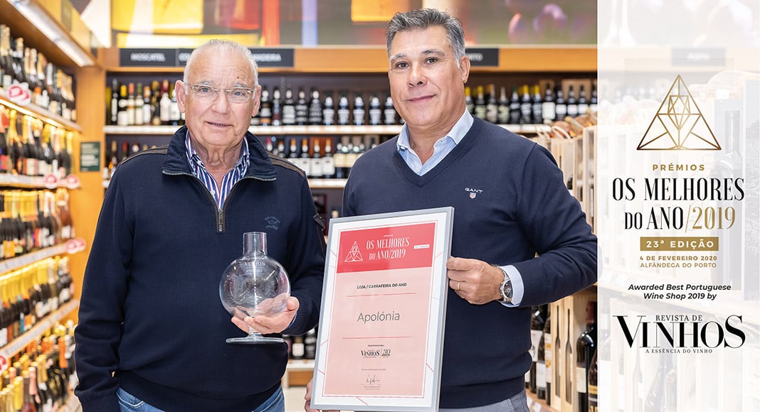 Supermarket chain founder Avelino Apolónia (left) with Arlindo Ribeiro, head of Apolónia's wine section