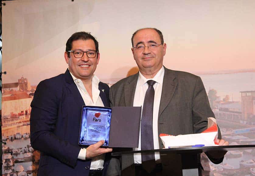João Marques, president of Ginásio Clube Naval de Faro, and Faro Mayor Rogério Bacalhau
