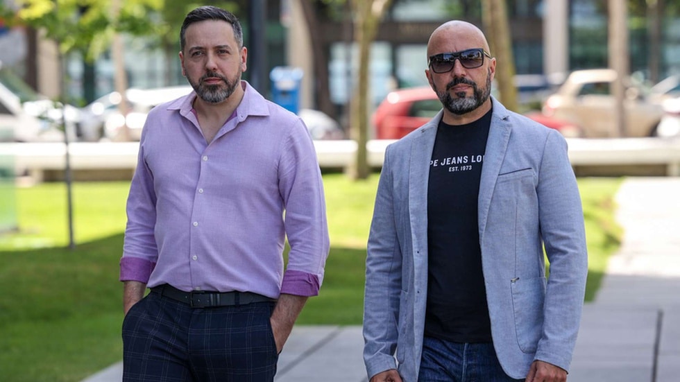 Mário Machado (right) arriving in court today. Image: Miguel A Lopes/ Lusa
