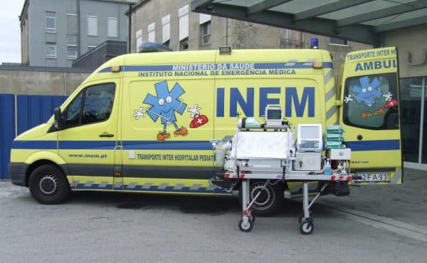 Ambulances have been ferrying babies and children away from Portimão Hospital all day