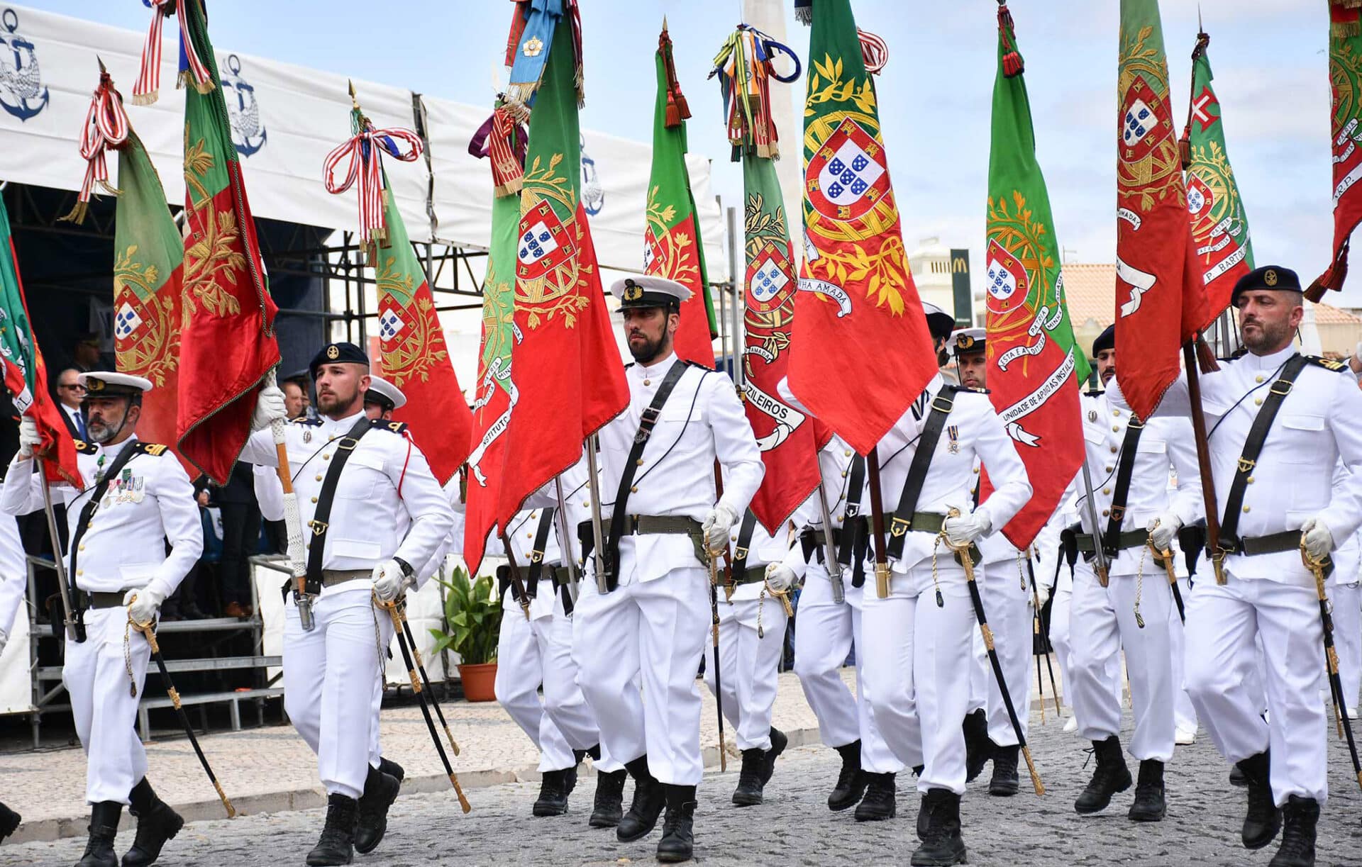 Demonstrations were held by marines and other Navy officers