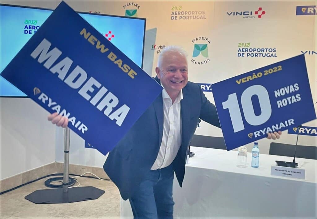 Eddie Wilson back in 2021 when Ryanair opened its base in Madeira
