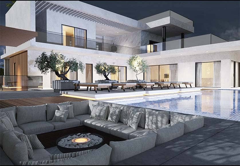 Contemporary luxury villa with sea views, currently under construction