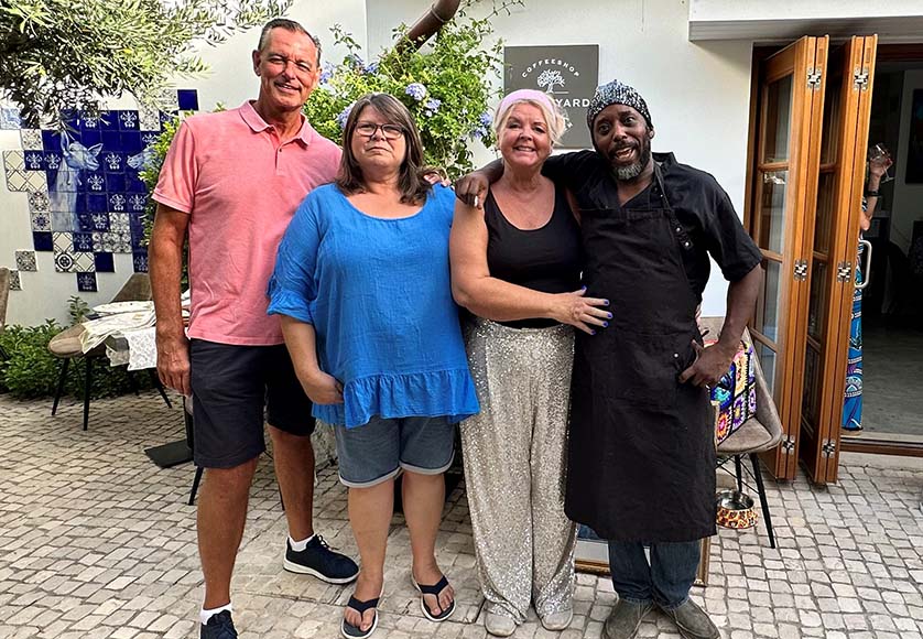 From left, Michael Helling, Eleven Boutique House & Garden, Jan Henderson, Goldra, Judie McKean, Courtyard Restaurant by Eleven and Vere Ellis, chef at Courtyard Restaurant by Eleven|Goldra charity event|Goldra charity event