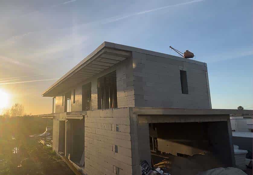 On site progress ICF (Insulated Concrete Forms)