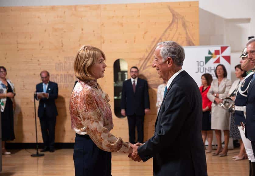 Ambassador Maryna Mykhailenko presenting her credentials to President of Portugal Marcelo Rebelo de Sousa|The Ambassador loves history and art|