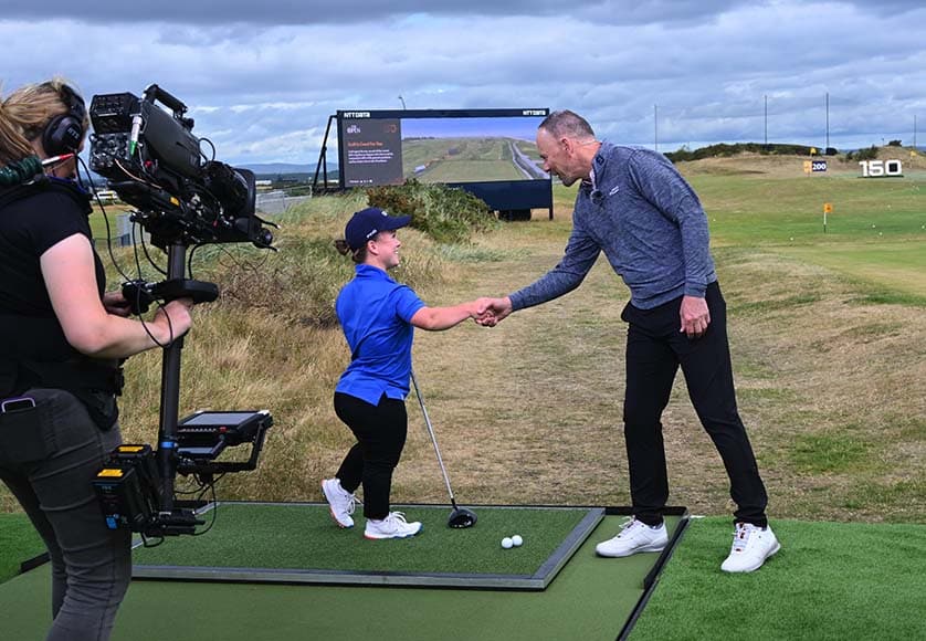 Jennie talks with Sky TV at Open at St Andrews