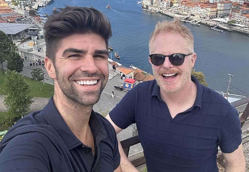 Jesse Tyler Ferguson (right) with his husband Justin Mikita in Porto. Photo: Facebook|'Modern Family' star enjoys holiday in Portugal