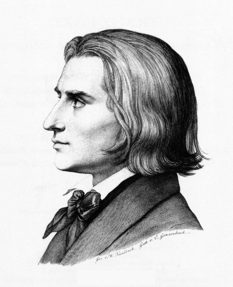 Liszt in 1843|In The Concert Hall by Theodor Hosemann, 1842, caricaturing Liszt and his fans|José Vianna da Motta (Union Postale Universelle)|Portrait of Prime Minister António Bernardo da Costa Cabral, c