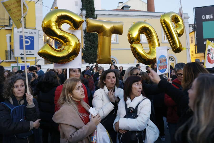 Teachers protesting