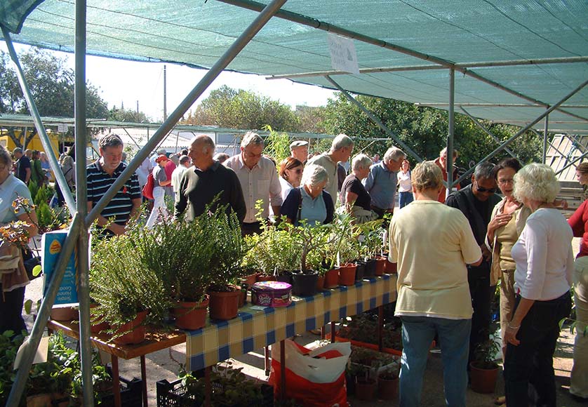 MGAP plant sales|Mediterranean Gardening Association|MGAP bookshop|Volunteers at the entrance to the Spring Garden Fair 2023