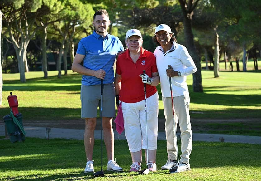 Making friends the EDGA way with Dylan (left), Martine in the centre and Eddie at Vila Sol