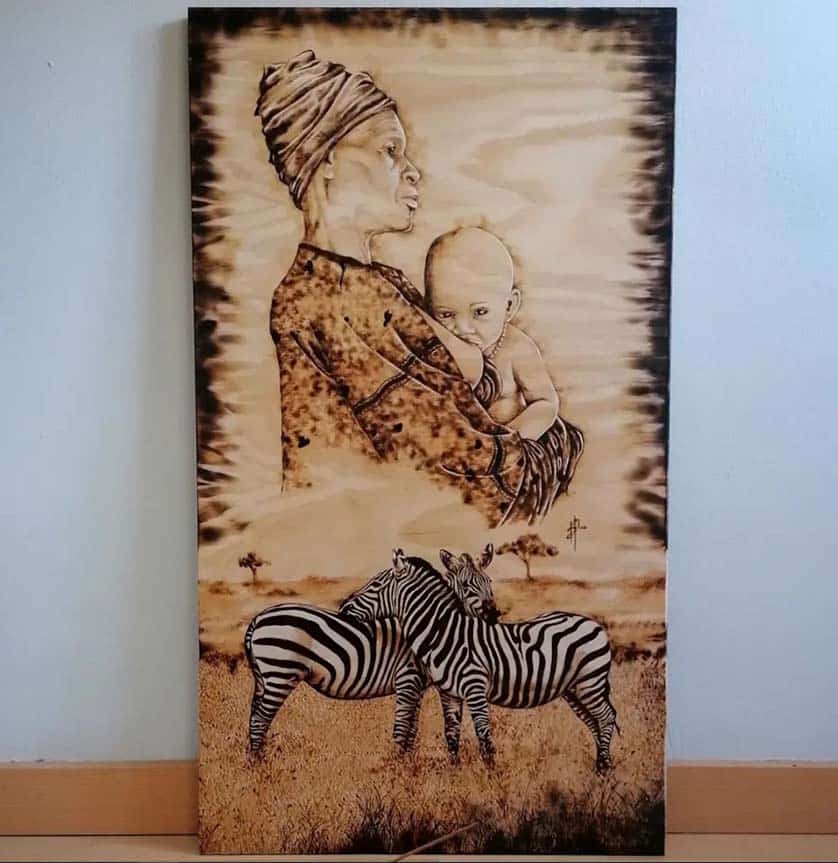 Pyrography, burning art into wood