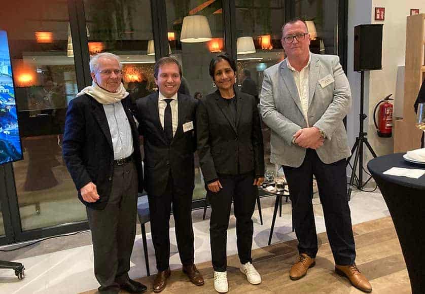From left: Patrick Siegler-Lathrop (President, American Club of Lisbon), João Cunha Vaz (EDGE), Chitra Stern (Martinhal) and Bruce Hawker (Open Media)